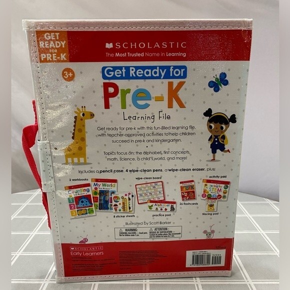 NWOT Get Ready for Pre-K Learning File Kit Workbooks Activity Practice Flashcard - Picture 3 of 8
